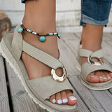 Stella - Flat Sandals With Metal Buckle