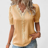 Avienne - Elegant V-Neck Blouse