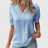 Avienne - Elegant V-Neck Blouse
