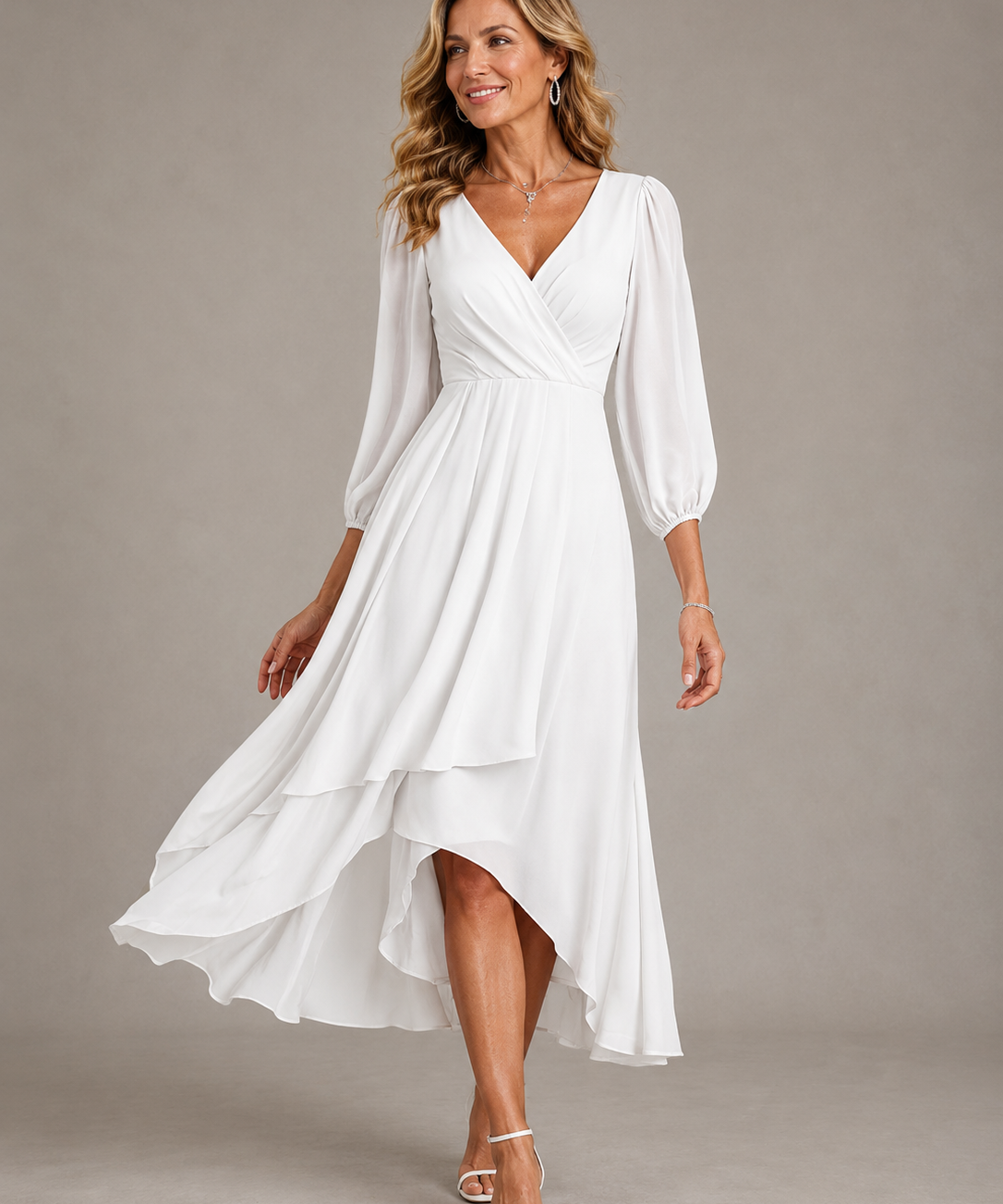 Mia™ | Elegáns V-nyakú Hosszú Ruha