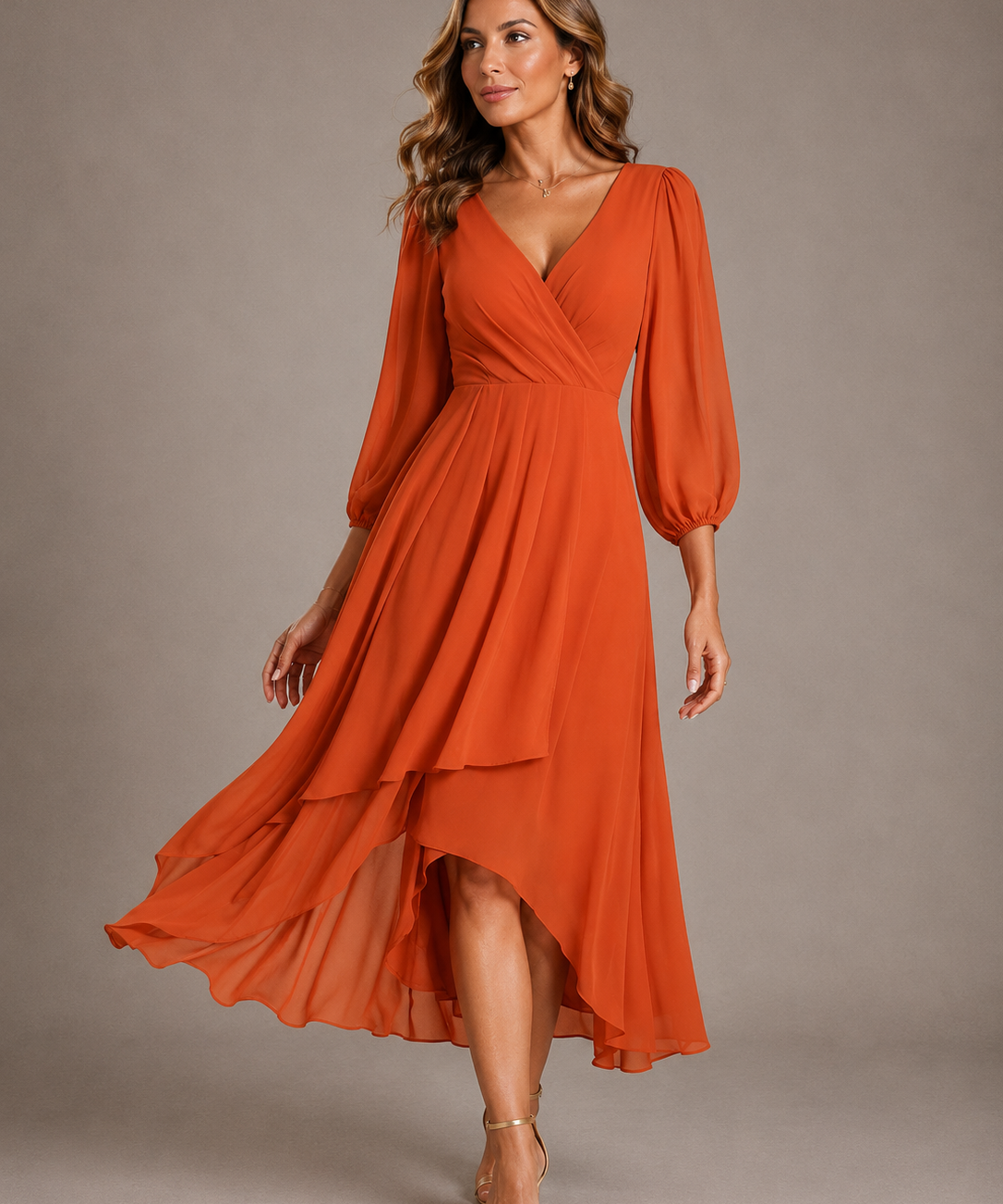 Mia™ | Elegáns V-nyakú Hosszú Ruha