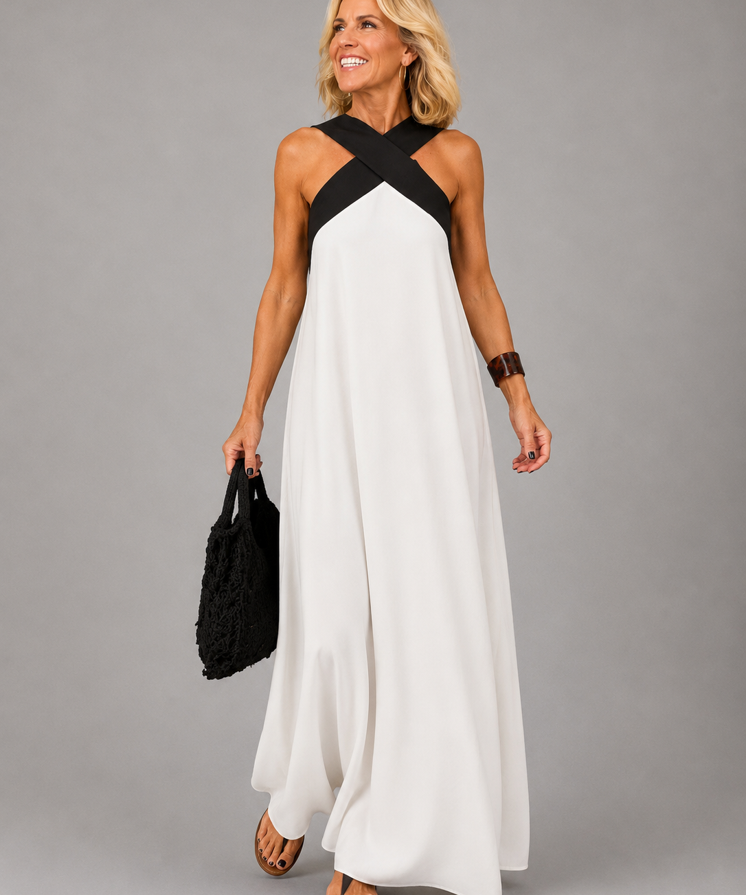 Velora™ | Kereszt Elegancia Maxi Ruha