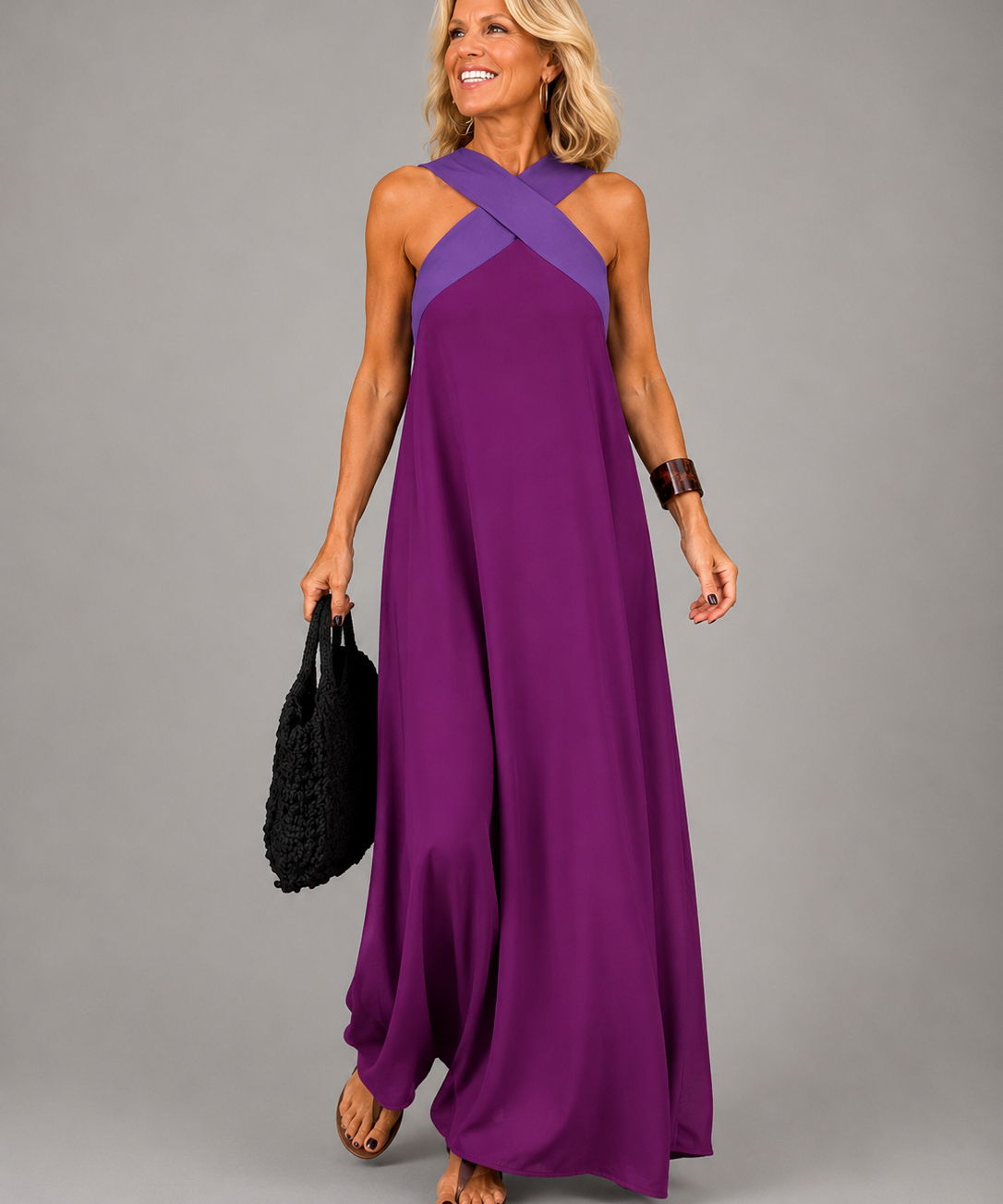 Velora™ | Kereszt Elegancia Maxi Ruha