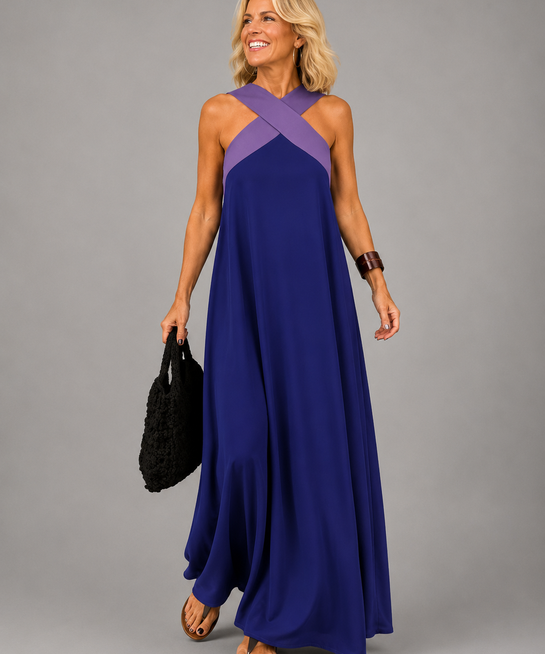 Velora™ | Kereszt Elegancia Maxi Ruha