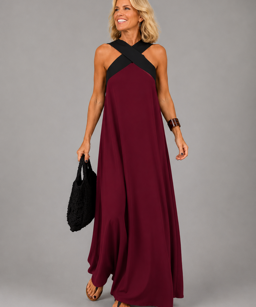 Velora™ | Kereszt Elegancia Maxi Ruha