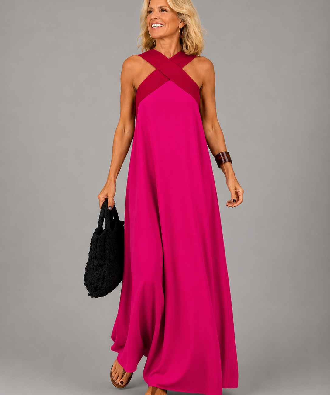 Velora™ | Kereszt Elegancia Maxi Ruha