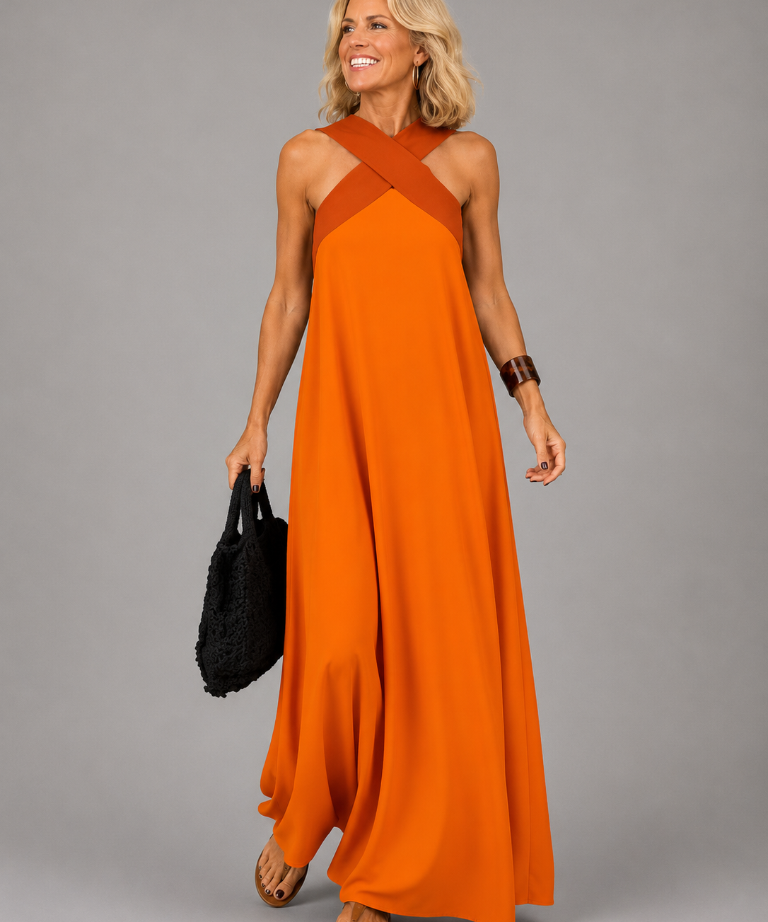 Velora™ | Kereszt Elegancia Maxi Ruha