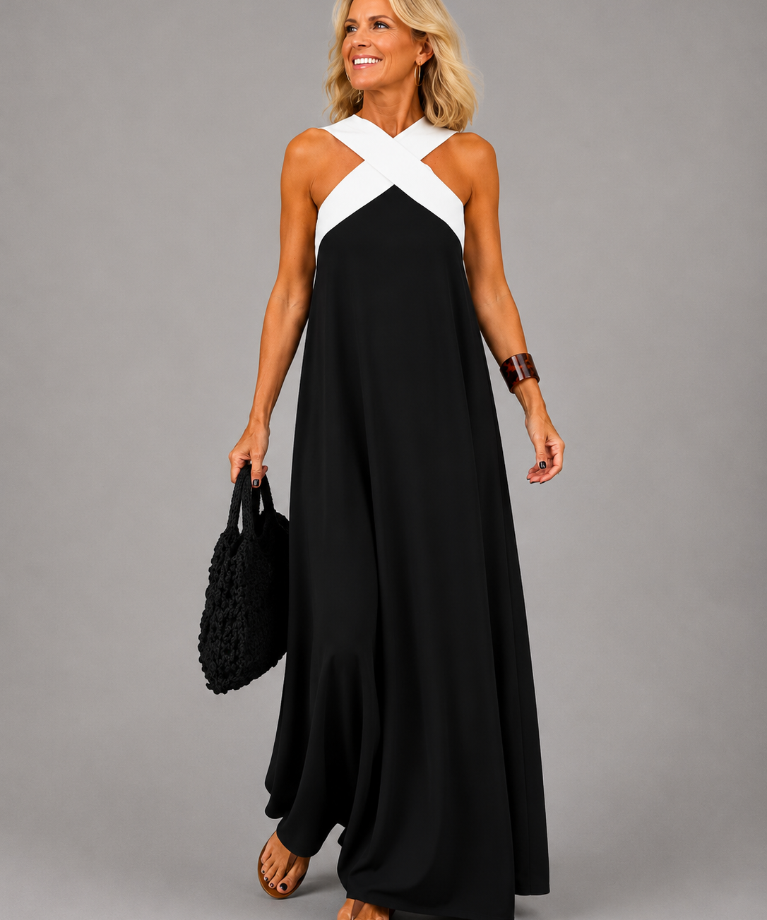 Velora™ | Kereszt Elegancia Maxi Ruha