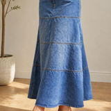 Mary - Mid-Length Denim Skirt