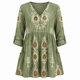 Elise | Long Blouse with V-Neck