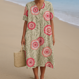 Daisy - Floral Dress with Leaves and Mandala