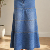 Mary - Mid-Length Denim Skirt