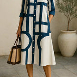 Axis - Shirt Dress with Geometric Print