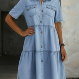 Sophia - Casual Elegant Denim Dress