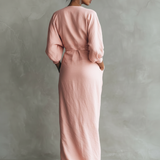 Alessia - Pink Linen Maxi Dress