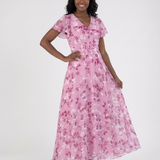 Ismeria | Virágmintás Chiffon Maxi Ruha