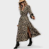 Natalie - Elegáns leopárdmintás ruha