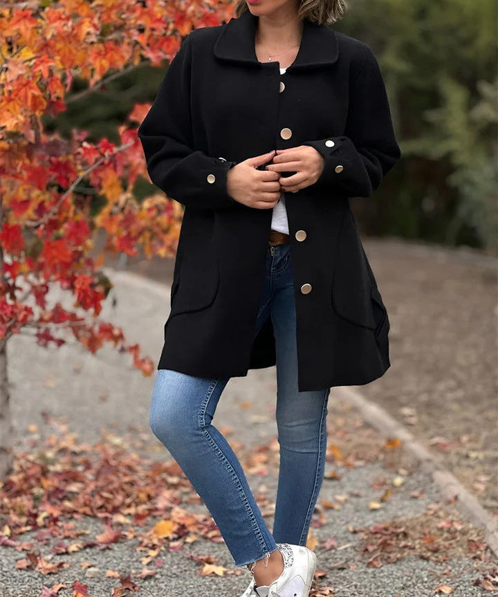 Corinne - Classic Button-Down Oversized Coat