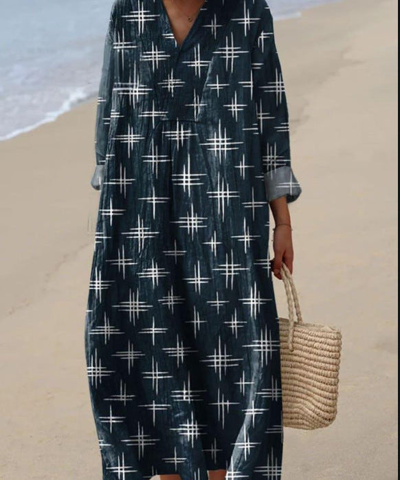 Nadia - Bohemian Dress with Star Print