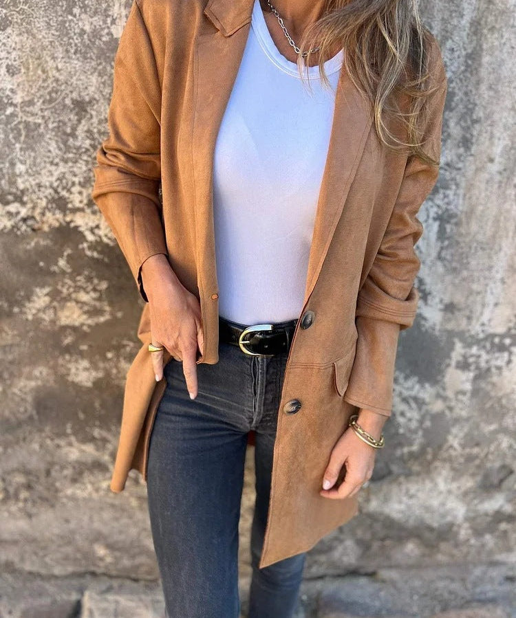Maribelle - Long Suede-Look Coat