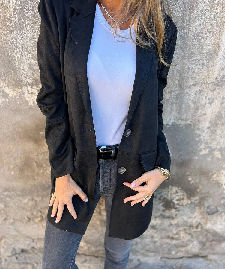 Maribelle - Long Suede-Look Coat