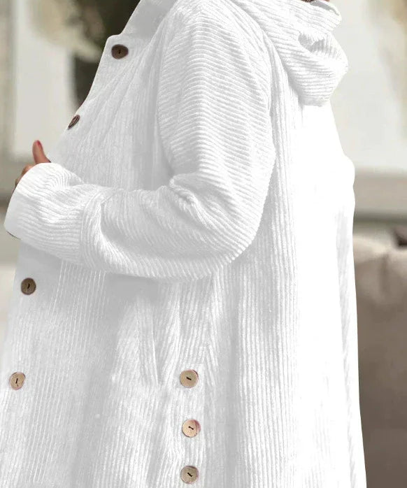 Cordia - Corduroy Hooded Cardigan