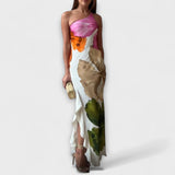 Sapphire - Elegáns Maxi Ruha Patchworkkal