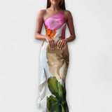 Sapphire - Elegáns Maxi Ruha Patchworkkal