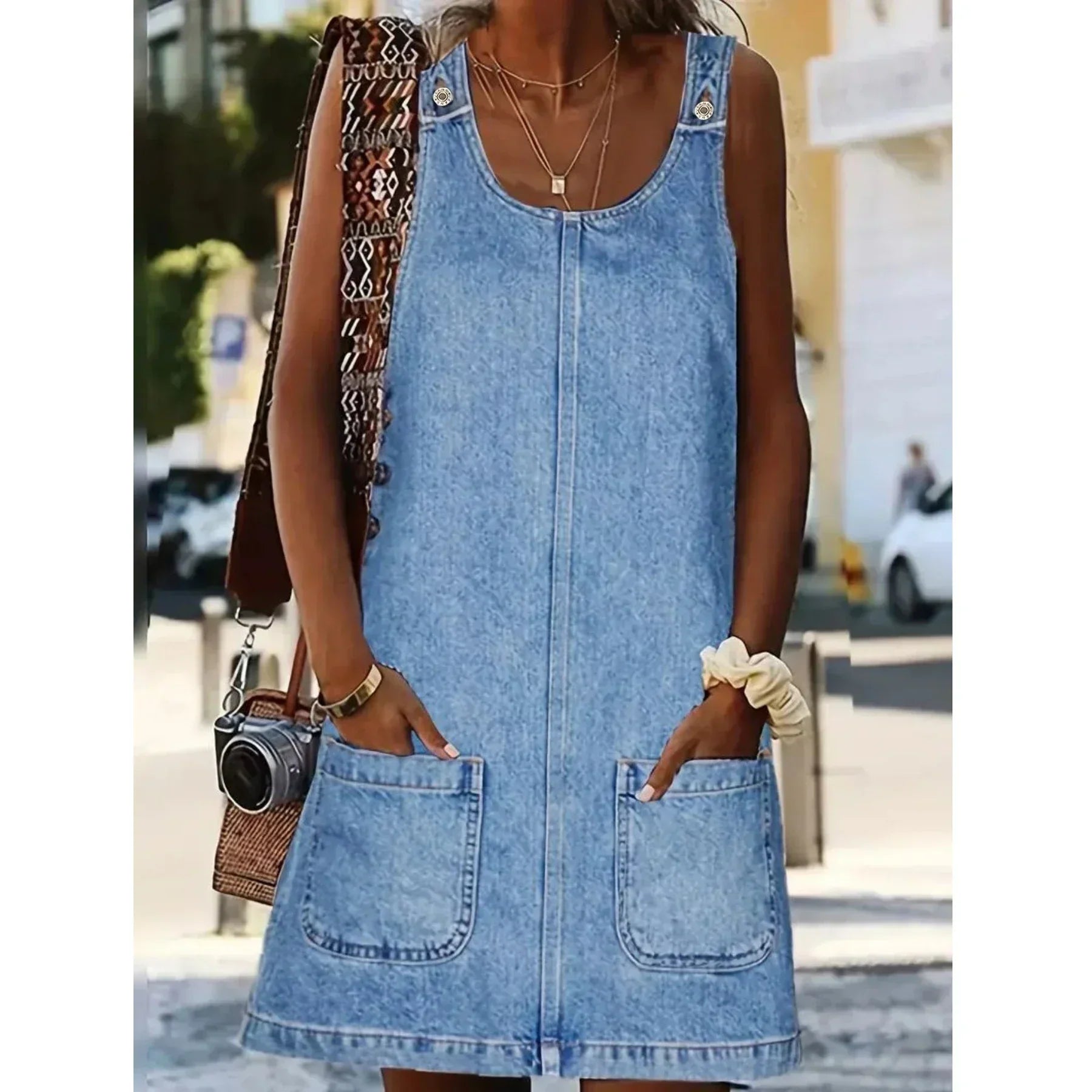 Szilvia | Relaxált Denim-Look Ruha