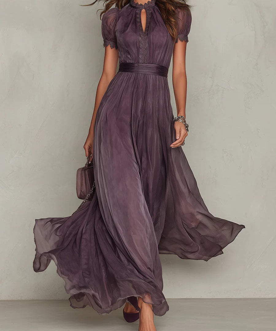 Ashley - Vintage Elegant Chiffon Maxi Dress