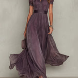 Ashley - Vintage Elegant Chiffon Maxi Dress