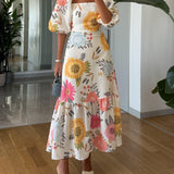 Luna - Floral Midi Dress
