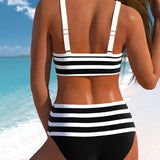 Laluna® | Magas derekú csíkos bikini