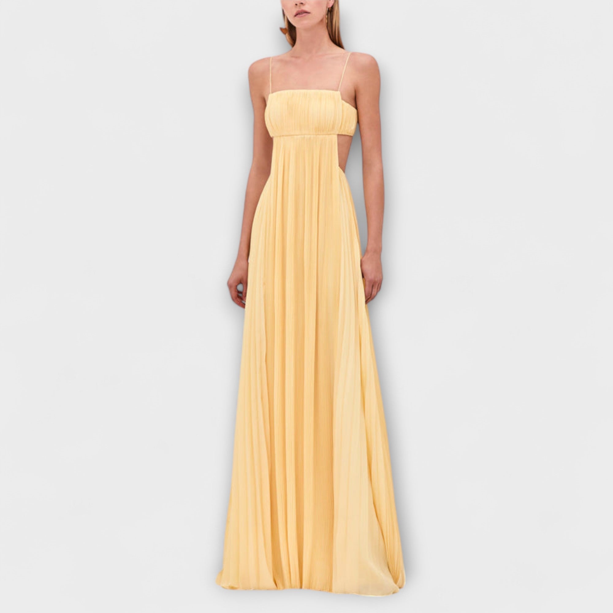 Mireille - Elegáns Maxi Ruha Redők és Kivágásokkal