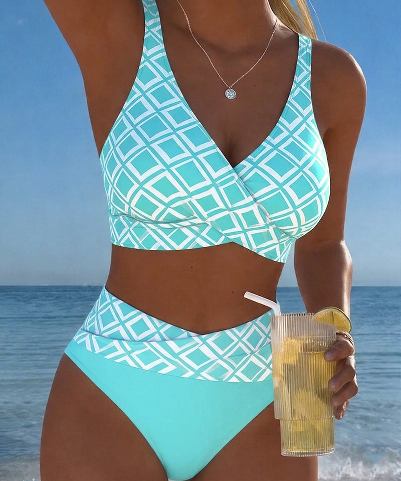 Sydney - Two-Piece Bikini with Cut-Out Bra and Diamond Pattern