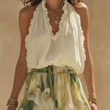Lysandra | Conjunto Fluido Impreso Lirio Elegante