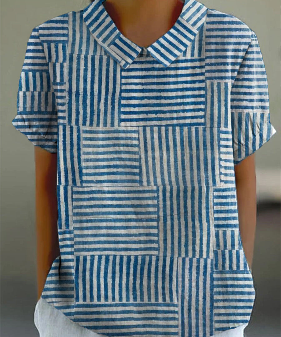 Amelia - Striped Pattern Blouse