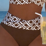 Sydney - Two-Piece Bikini with Cut-Out Bra and Diamond Pattern