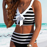 Laluna® | Magas derekú csíkos bikini