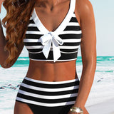 Laluna® | Magas derekú csíkos bikini