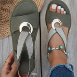 Stella - Flat Sandals With Metal Buckle