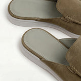 Mocasines náutico de ante verde oliva