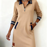Susan - Chic Long Sleeve Cotton Dress