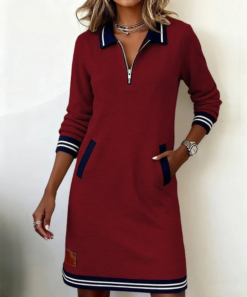 Susan - Chic Long Sleeve Cotton Dress