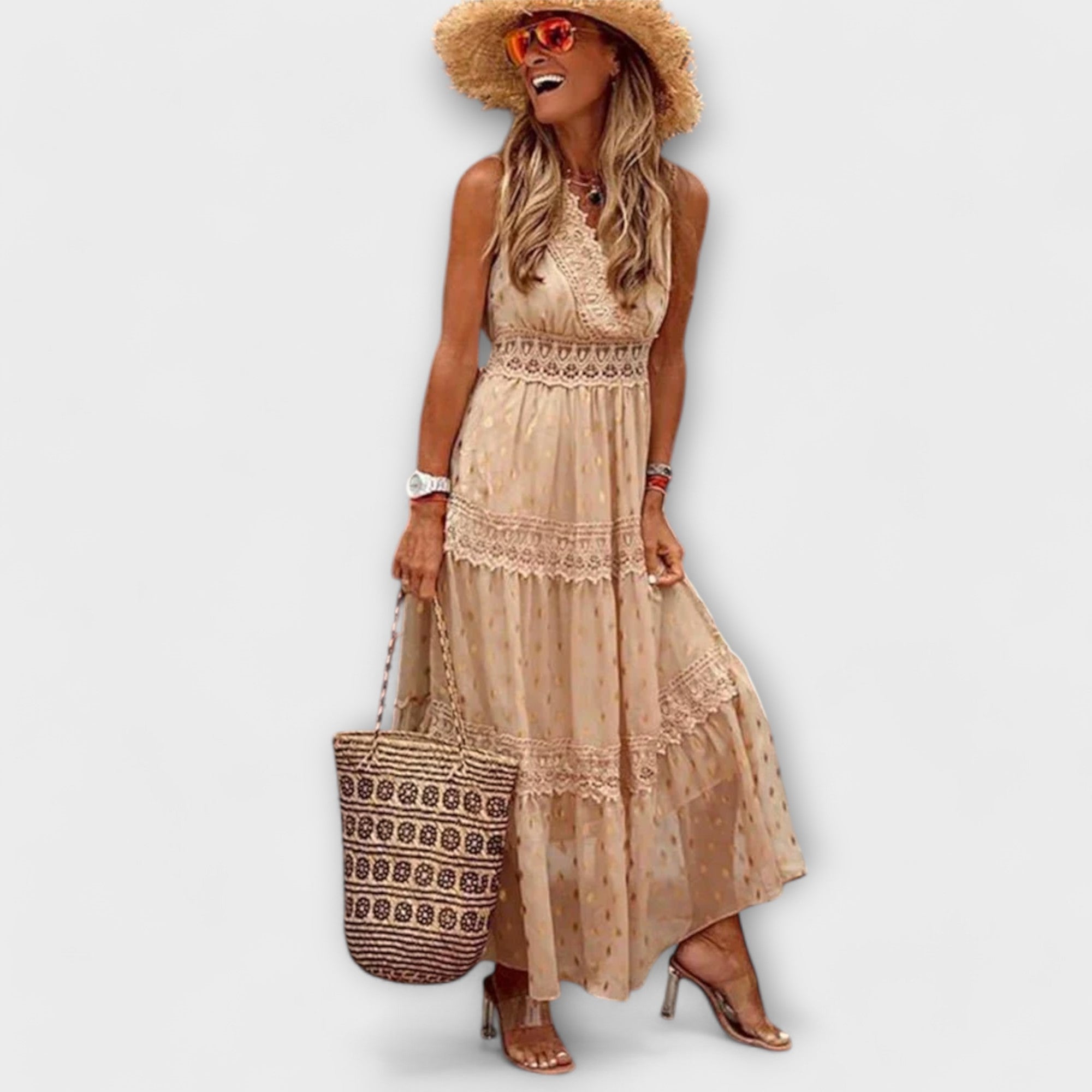 Lola - Maxi ruha boho csipkével