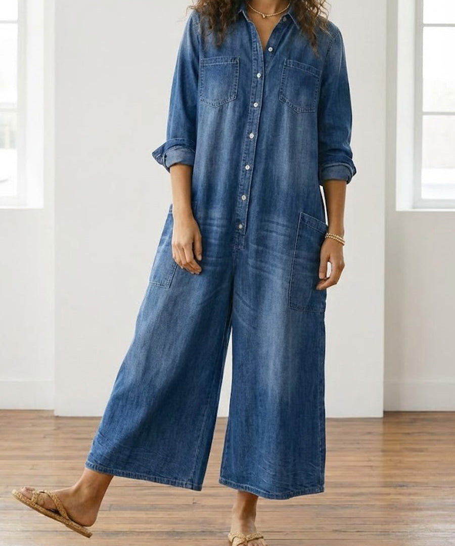 Monica - Denim Cotton Jumpsuit