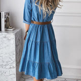Barbara - Casual Elegant Denim Dress
