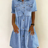 Sophia - Casual Elegant Denim Dress