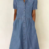 Carol - Short Sleeve Denim Dress