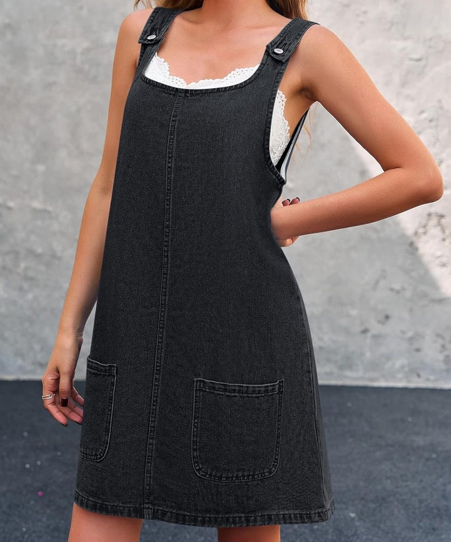 Lisa - Casual Denim Overall Dress